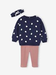 - Sweatshirt + Leggings + Headband Ensemble for Baby Girls