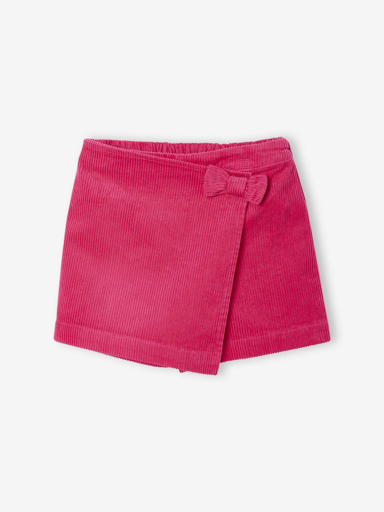 Girl's velvet skort fuchsia