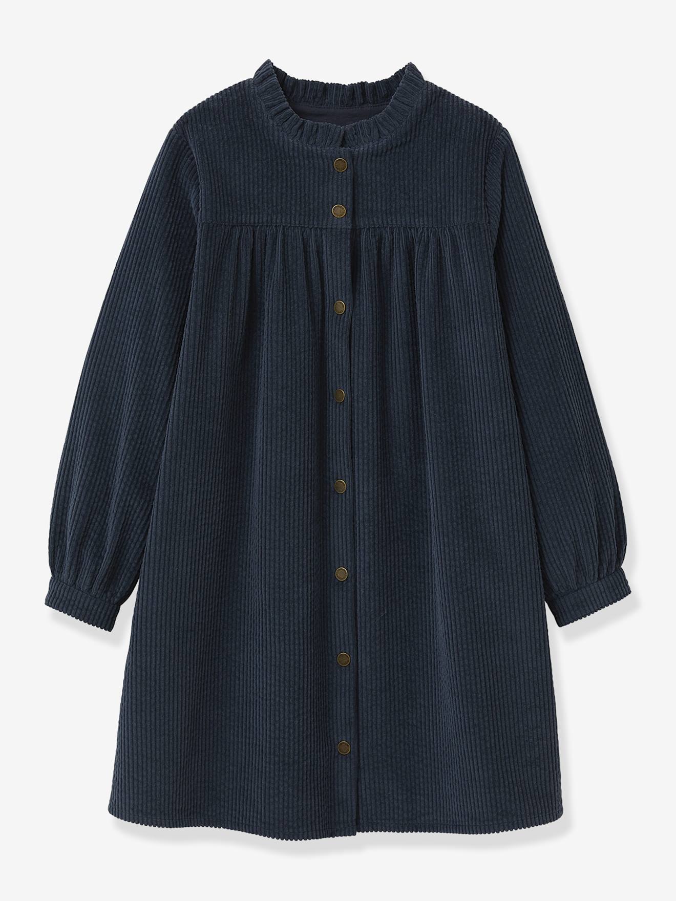Girl's corded velvet shirt dress CYRILLUS