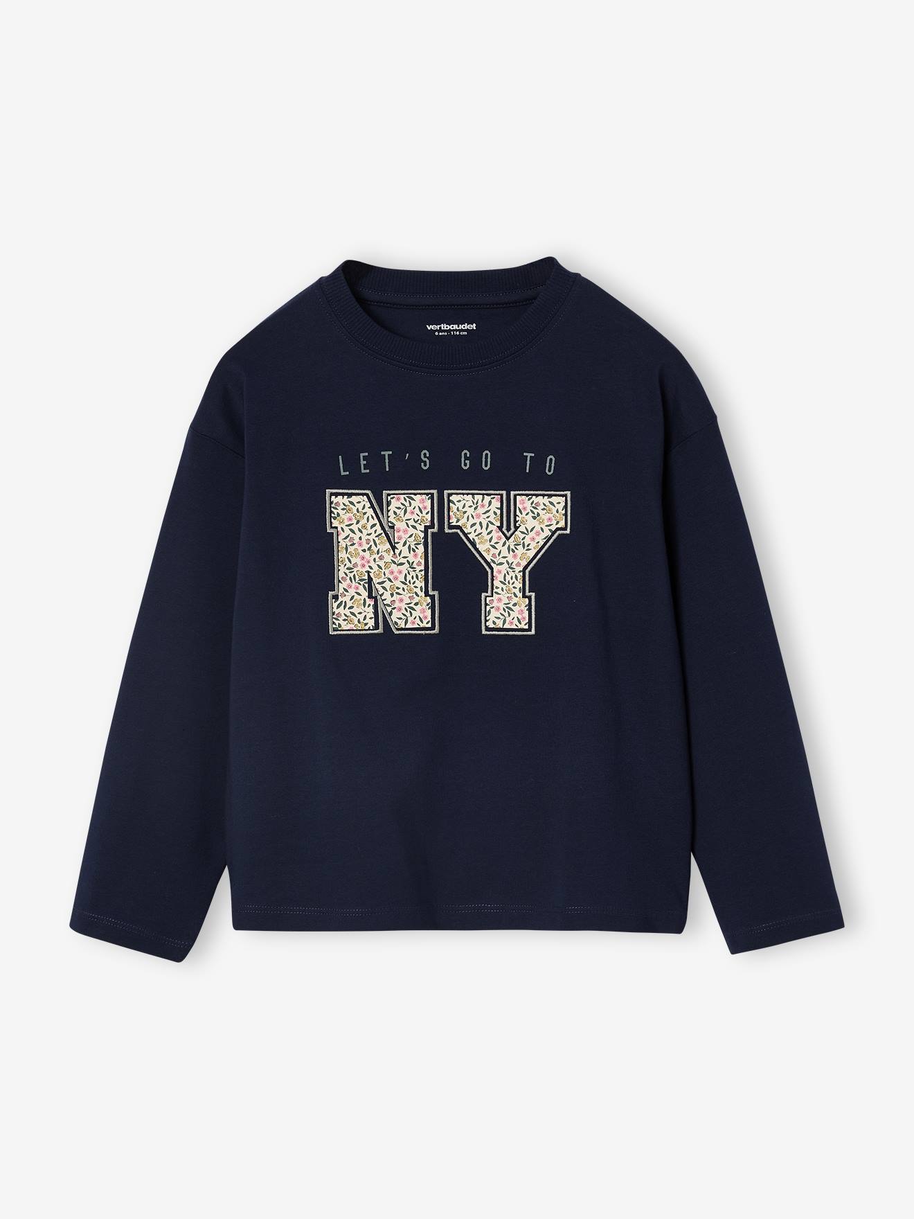 Long-Sleeved T-Shirt with Letter Design