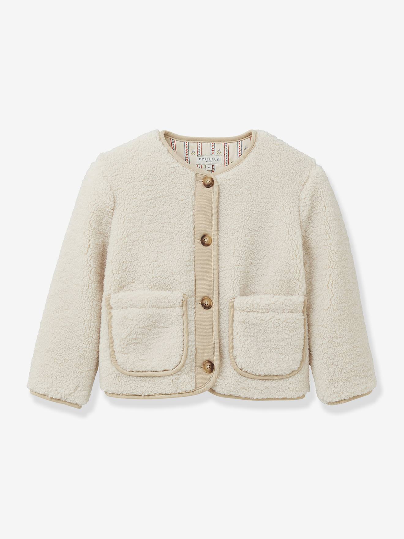 Girl's sherpa jacket CYRILLUS ecru
