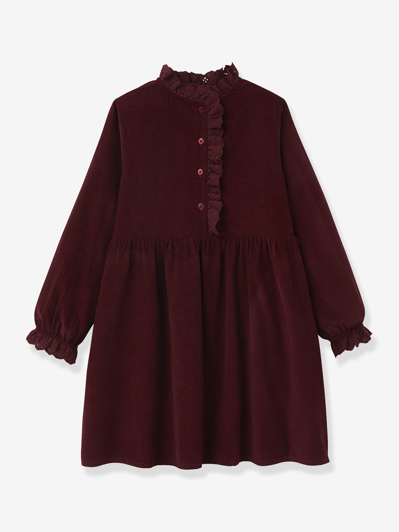 CYRILLUS velvet robe bordeaux