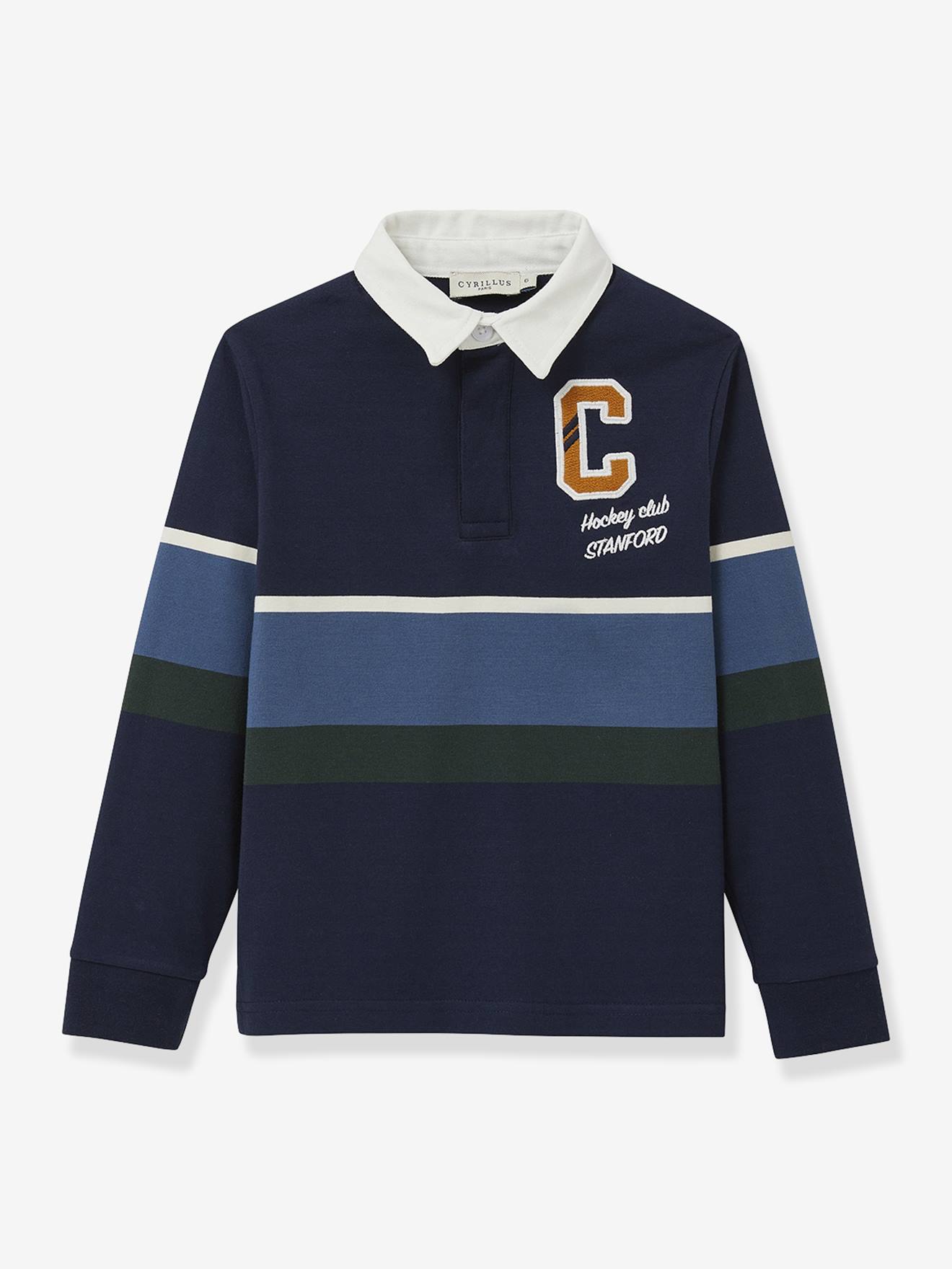 Striped Rugby Polo Shirt in Organic Cotton for Boys