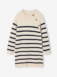Girls-Knitted Striped Dress for Girls