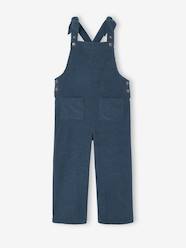 -Wide-Leg Fleece-Effect Corduroy Dungarees for Girls