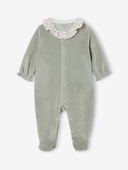 Baby-Pyjamas-Corduroy Sleepsuit with Frilled Collar for Newborn Babies
