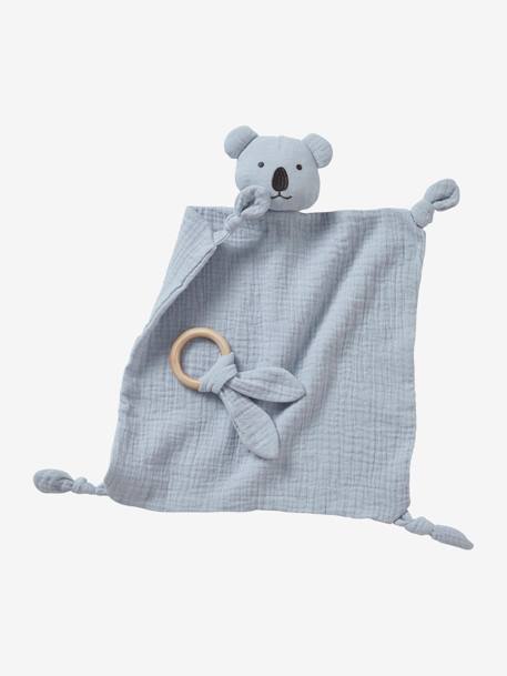 Baby Comforter Toy Round Rattle Blue Medium Two Color Multicol