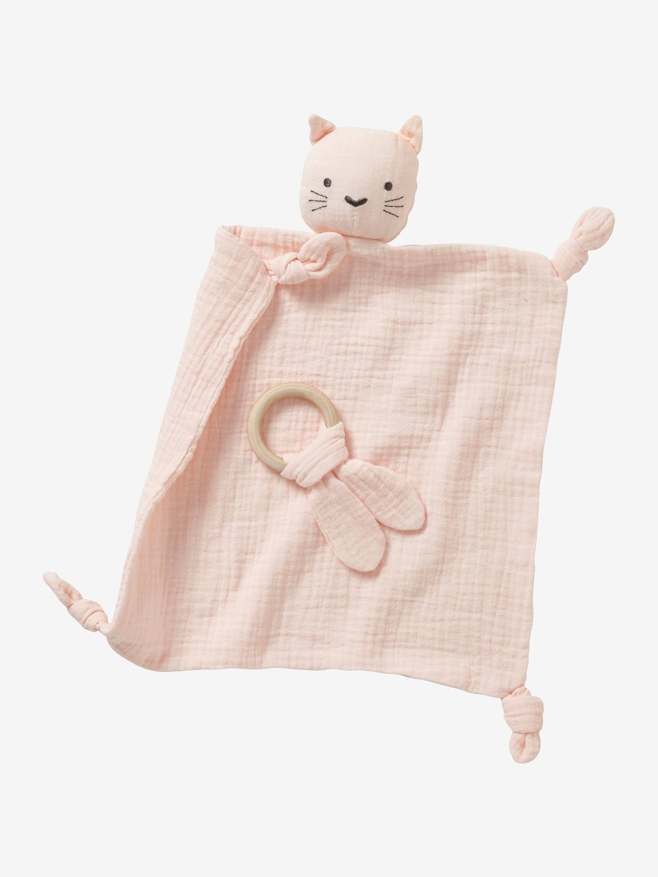 Baby Comforter Toy + Round Rattle light pink