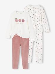 Girls-Pack of 2 Fruit Velour Pyjamas for Girls