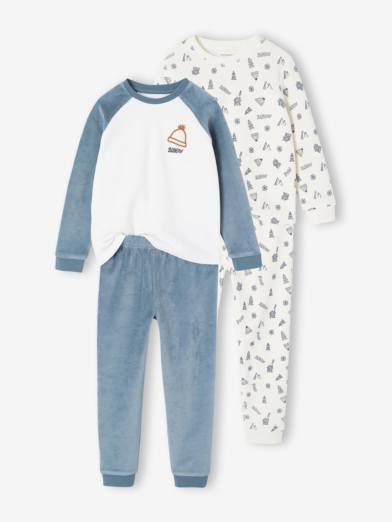 Snow Velour Sleepsuits