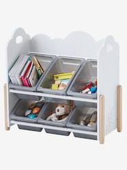 Bedroom Furniture & Storage-Storage-Storage Chests-Storage Unit with Removable Boxes, Nuage Blanc