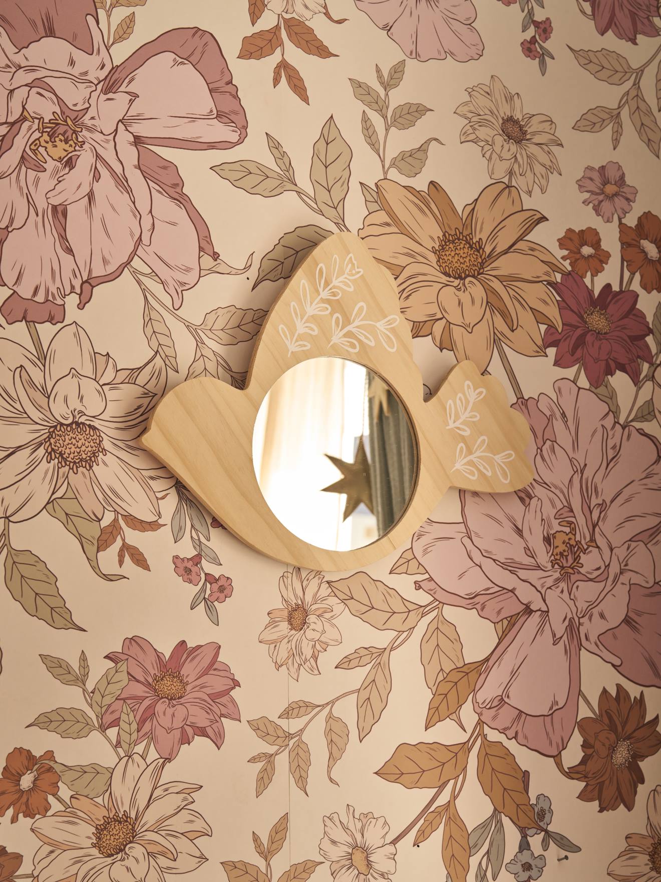 Wooden Bird Mirror wood