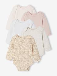 Pack of 5 Bodysuits with Cut-Away Shoulders for Newborns