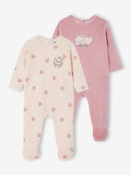 Baby-Pyjamas-Pack of 2 Marie velvet sleepsuits
