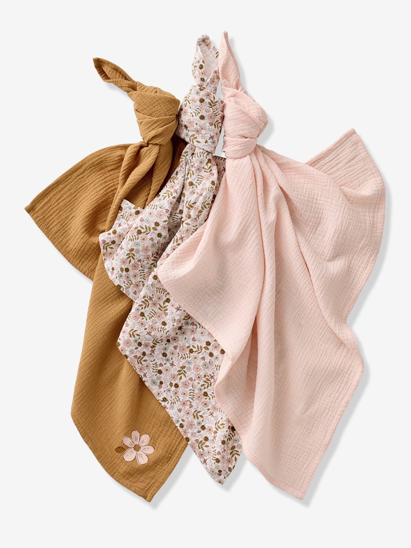 FLORA Muslin Squares in Cotton Gauze caramel