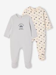 Baby-Pyjamas-Pack of 2 "Cars" Sleepsuits in Fleece for Newborns