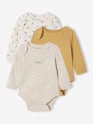 Pack of 3 Bodysuits with Cut-Away Shoulders, for Newborns