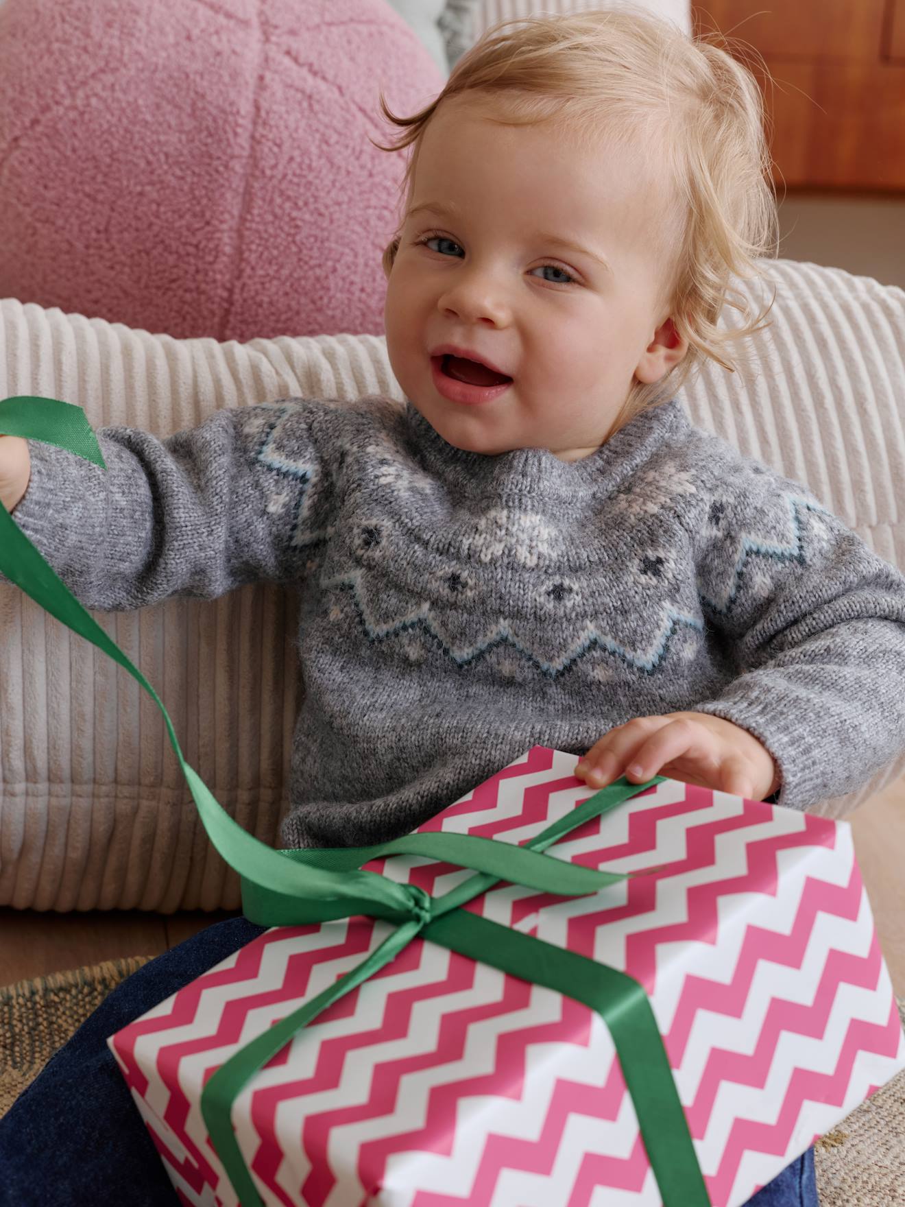 Baby Christmas jacquard jumper from the family capsule collection marl