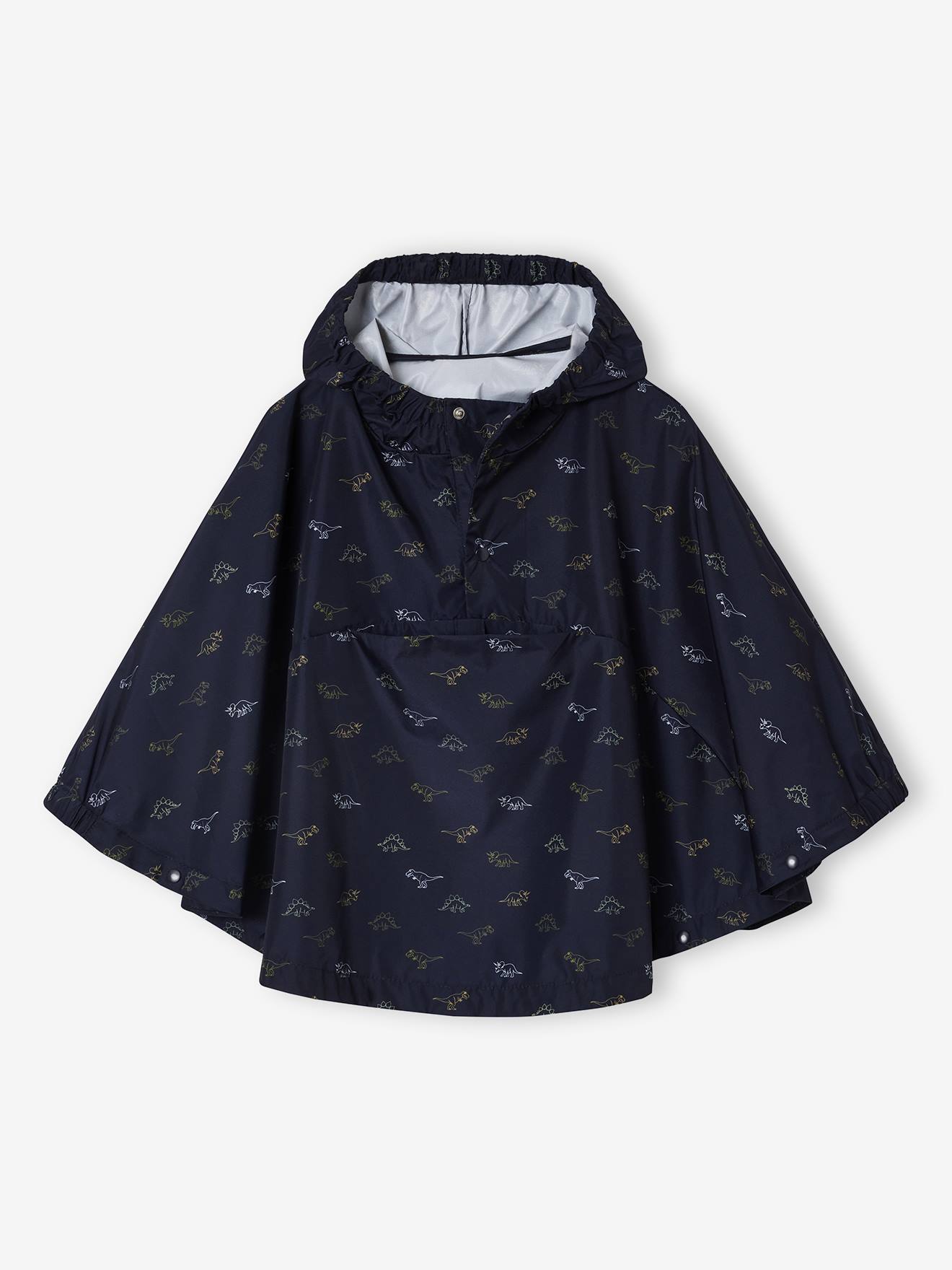 Hooded Rain Poncho with Dinosaur Print