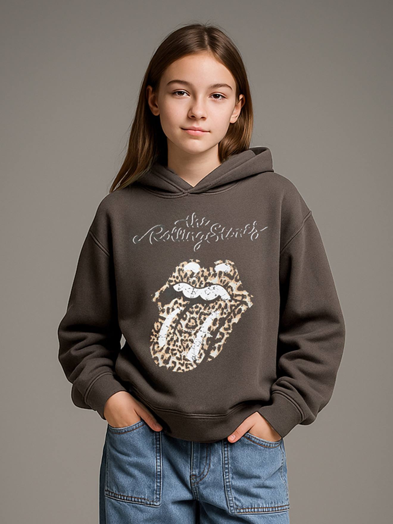 Girl's The Rolling Stones® hooded sweatshirt anthracite