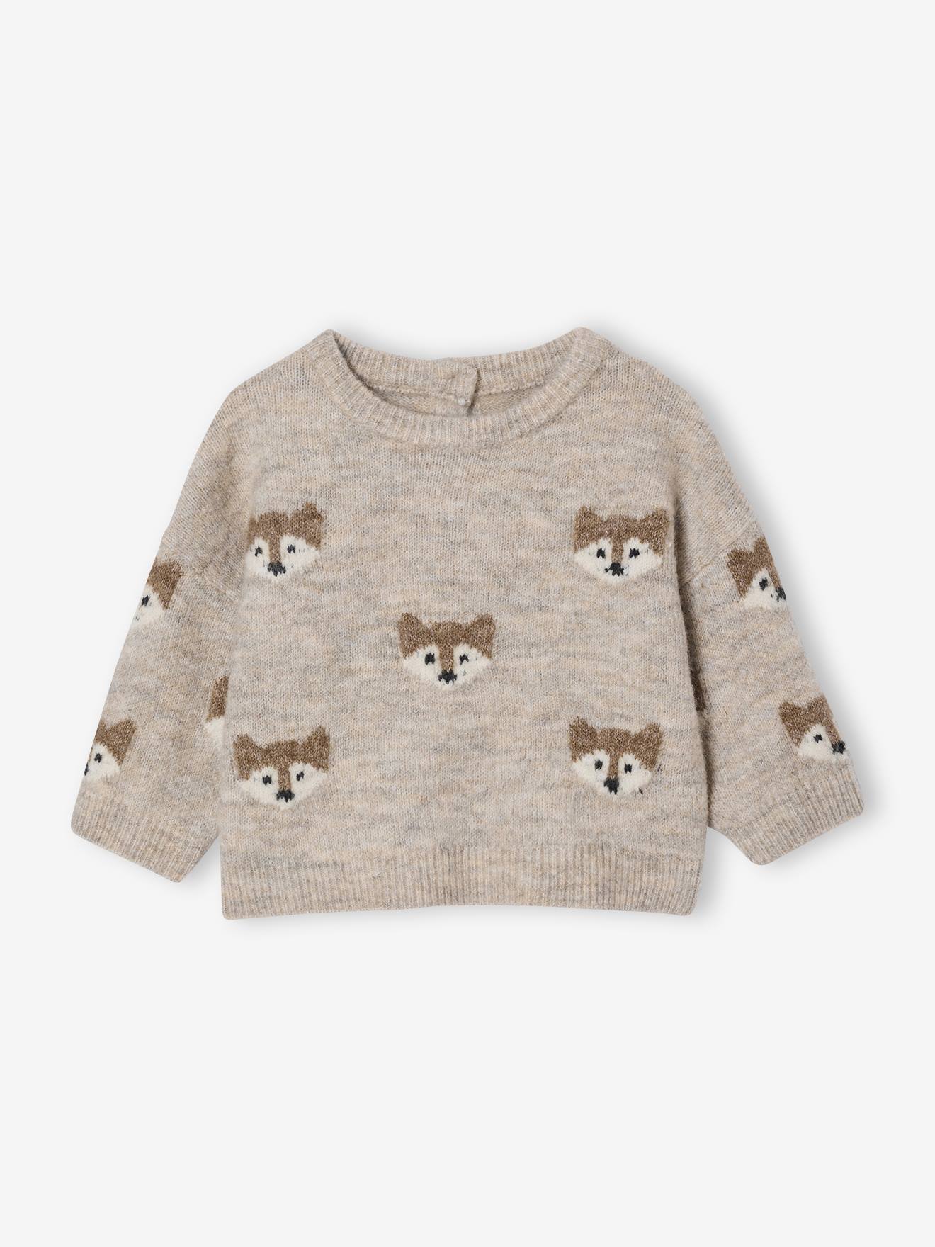 Fox jacquard knit jumper