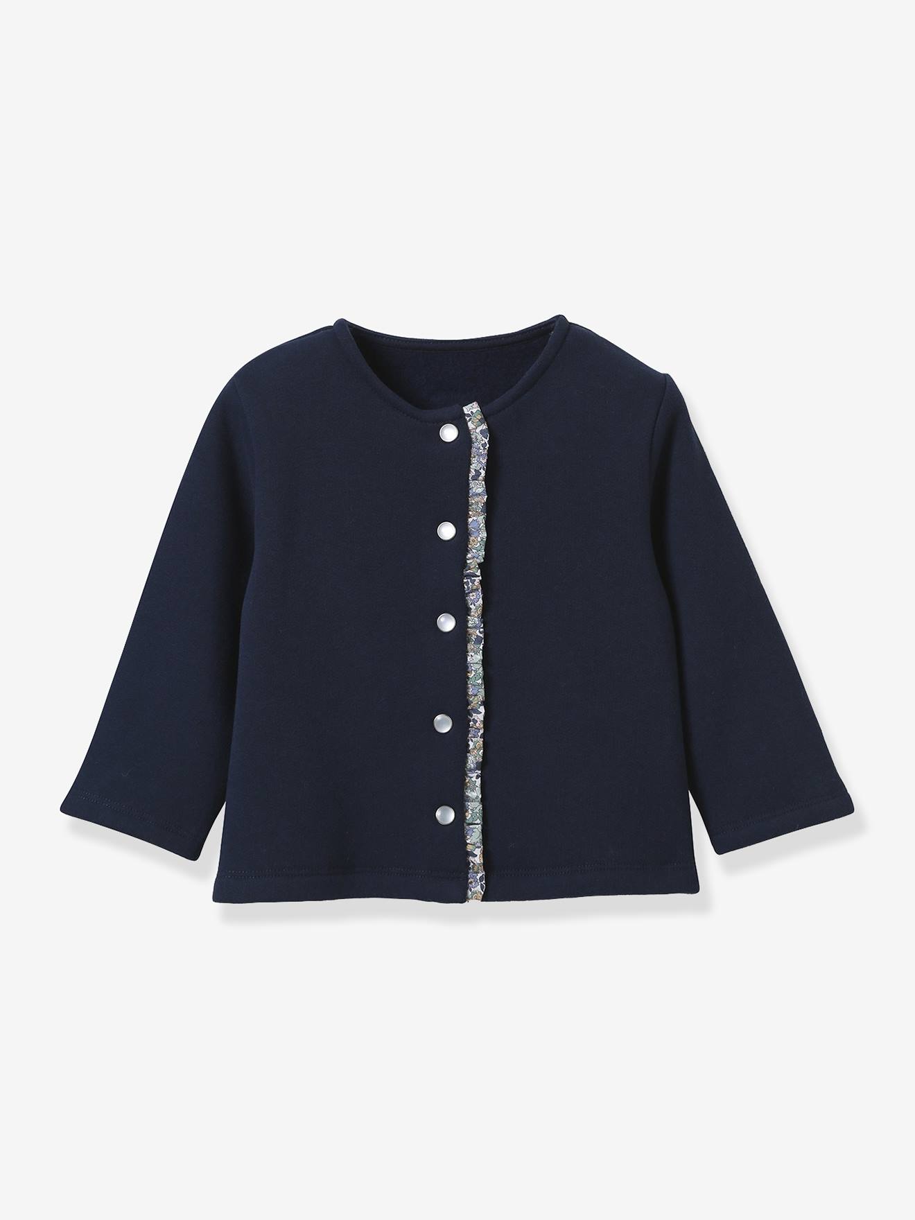 Cardigan in organic cotton fleece