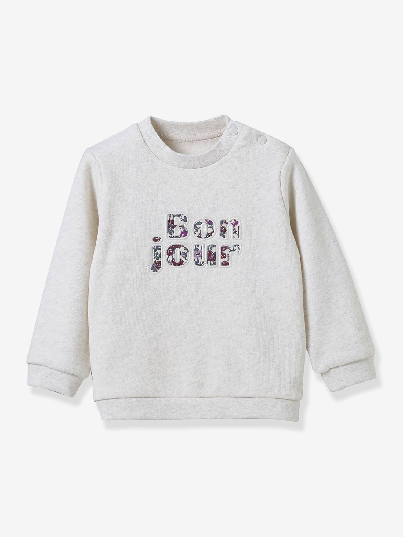 Sweatshirt with Liberty fabric letters in organic cotton