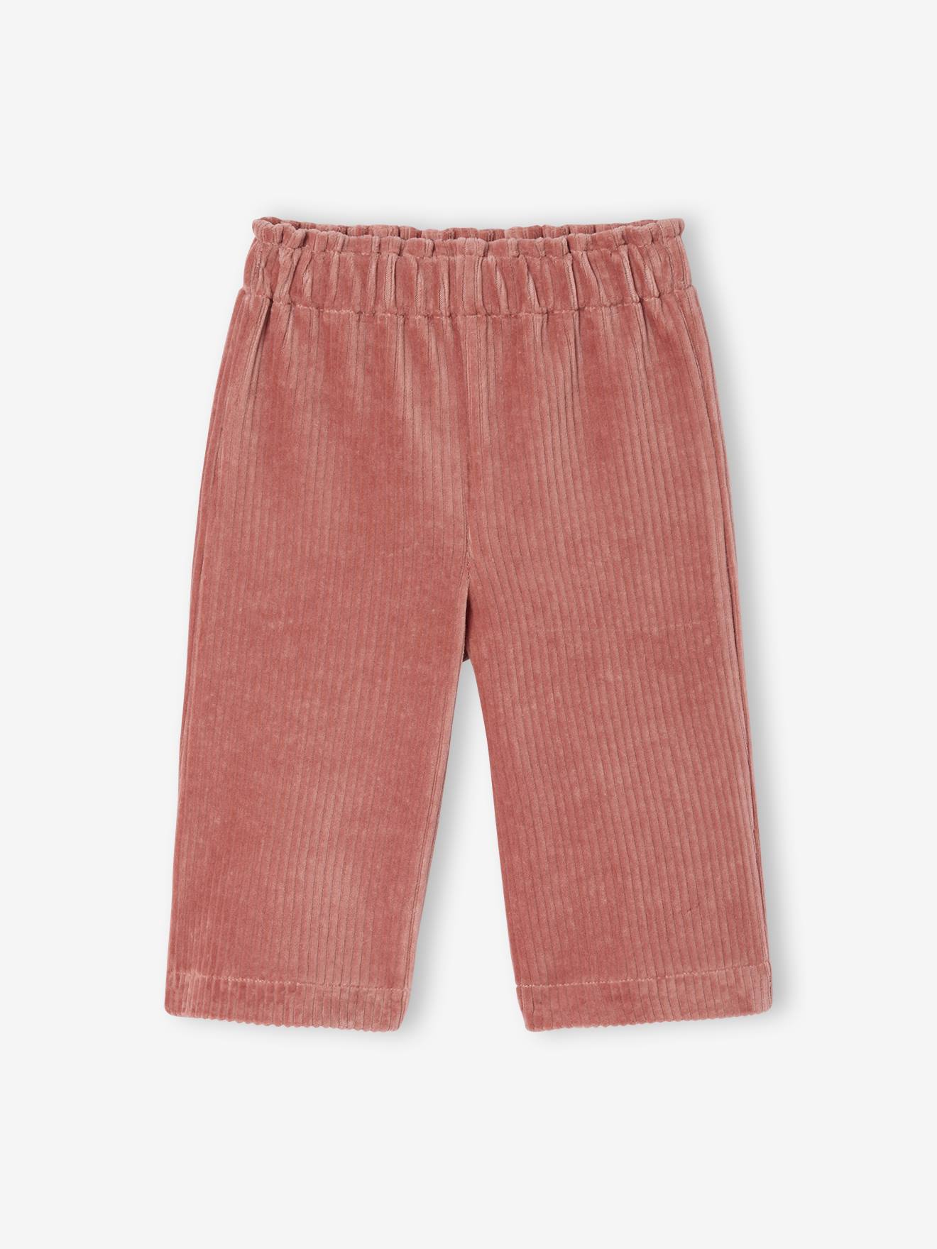 Baby wide-leg velvet trousers old rose