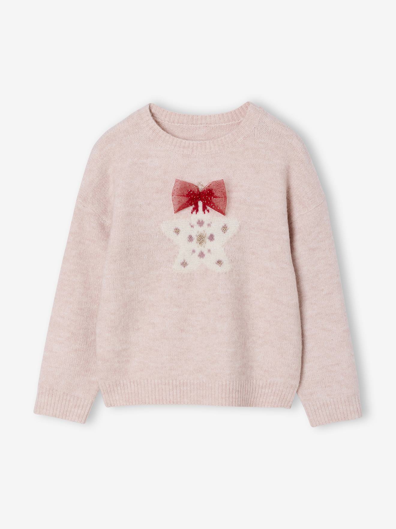 Christmas Jumper with Sparkly Shooting Star rosy