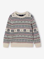 -Round Neck Jacquard Jumper for Boys