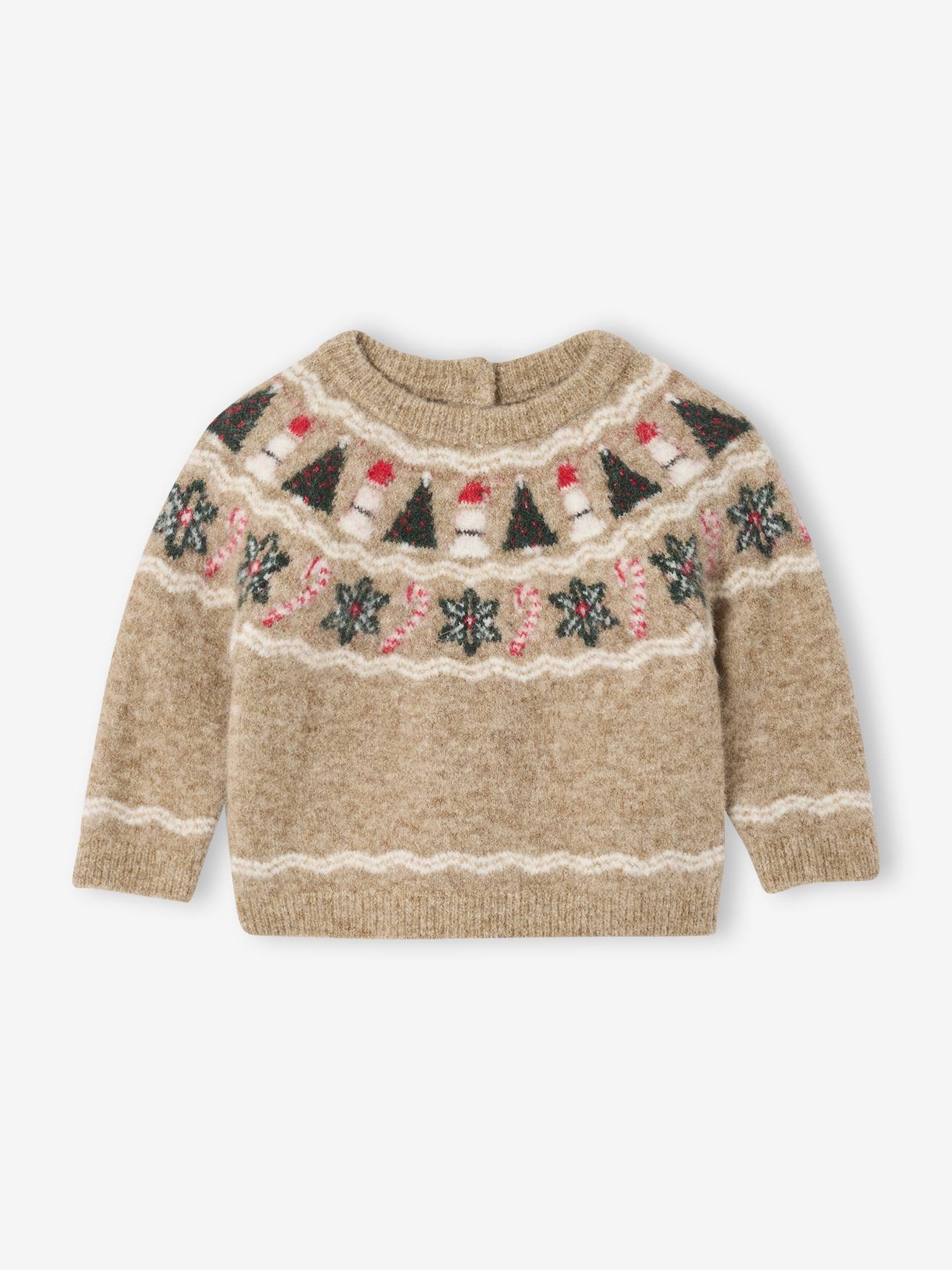 Baby boy Christmas jacquard jumper marl