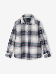 Boys-Boy's gingham flannel Christmas shirt