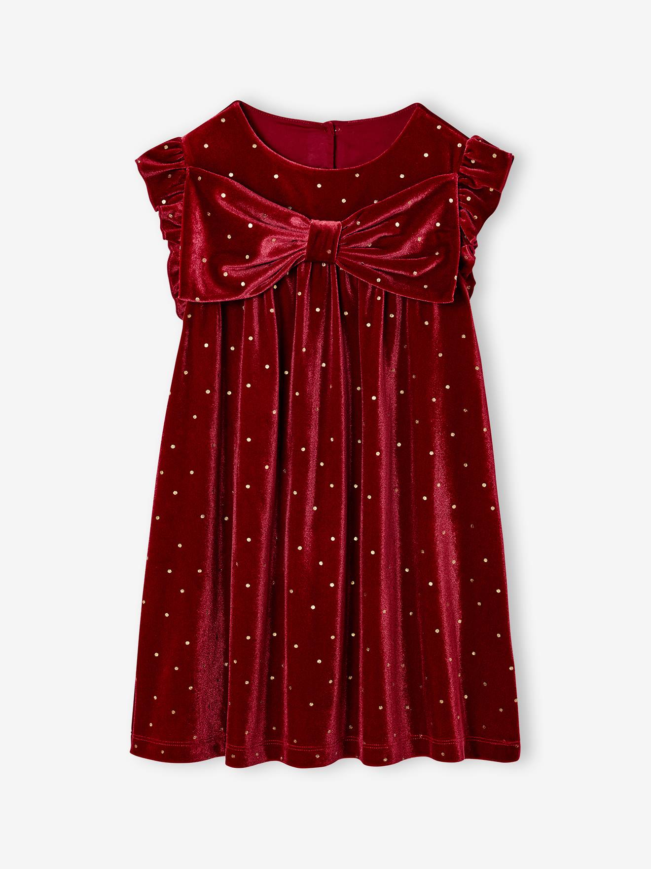 Christmas Dress with Smooth Velour Bow