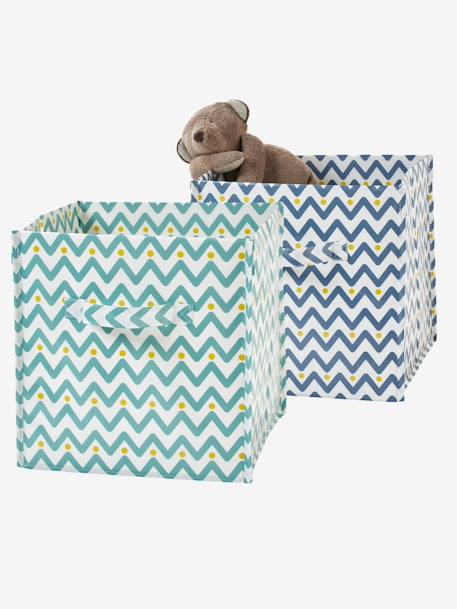 Set Of 2 Storage Boxes Green Bedroom Furniture Vertbaudet Set Of 2 Storage Boxes Green Bedroom, Yellow Fabric Storage Box Uk