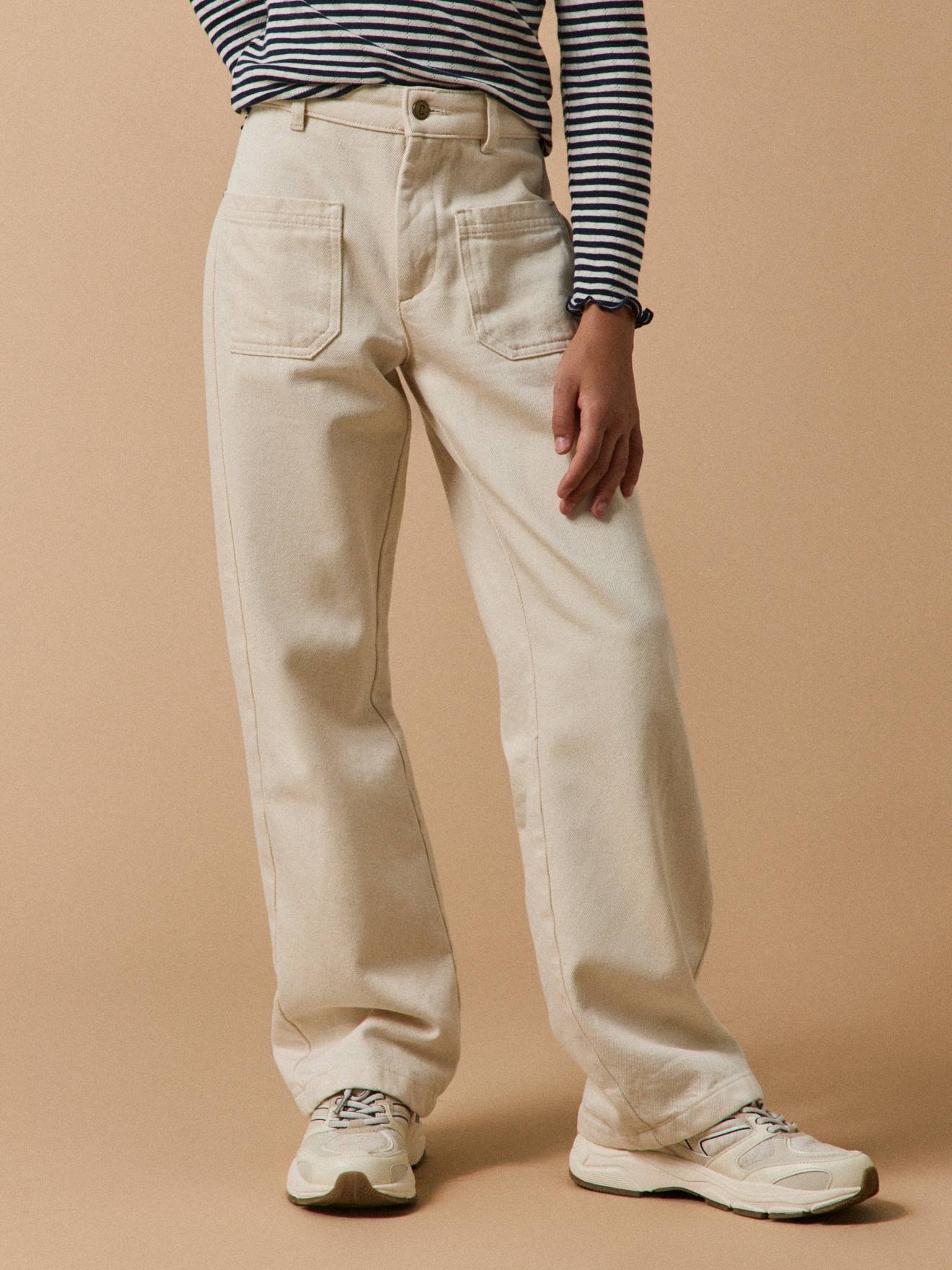 Girl's straight-leg jeans by CYRILLUS ecru