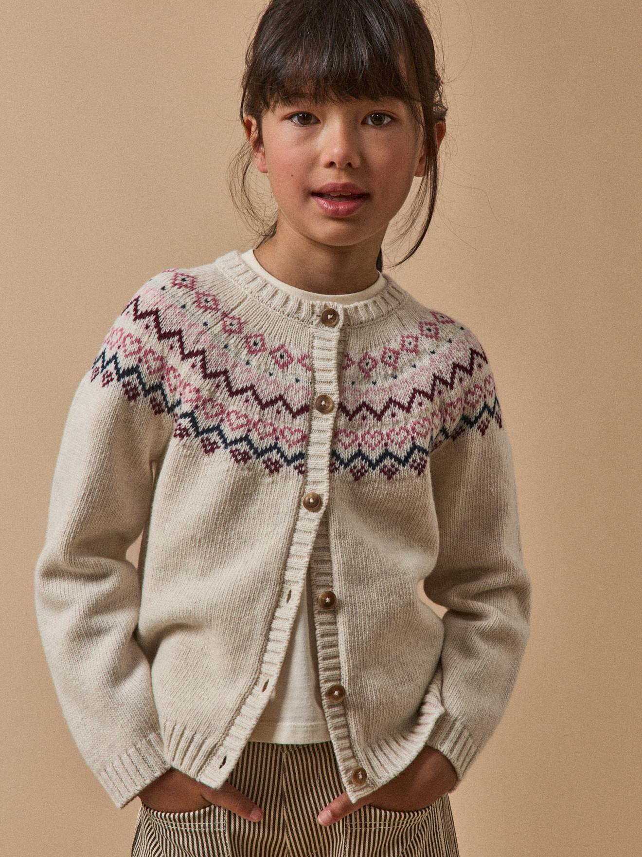 Jacquard Cardigan for Girls