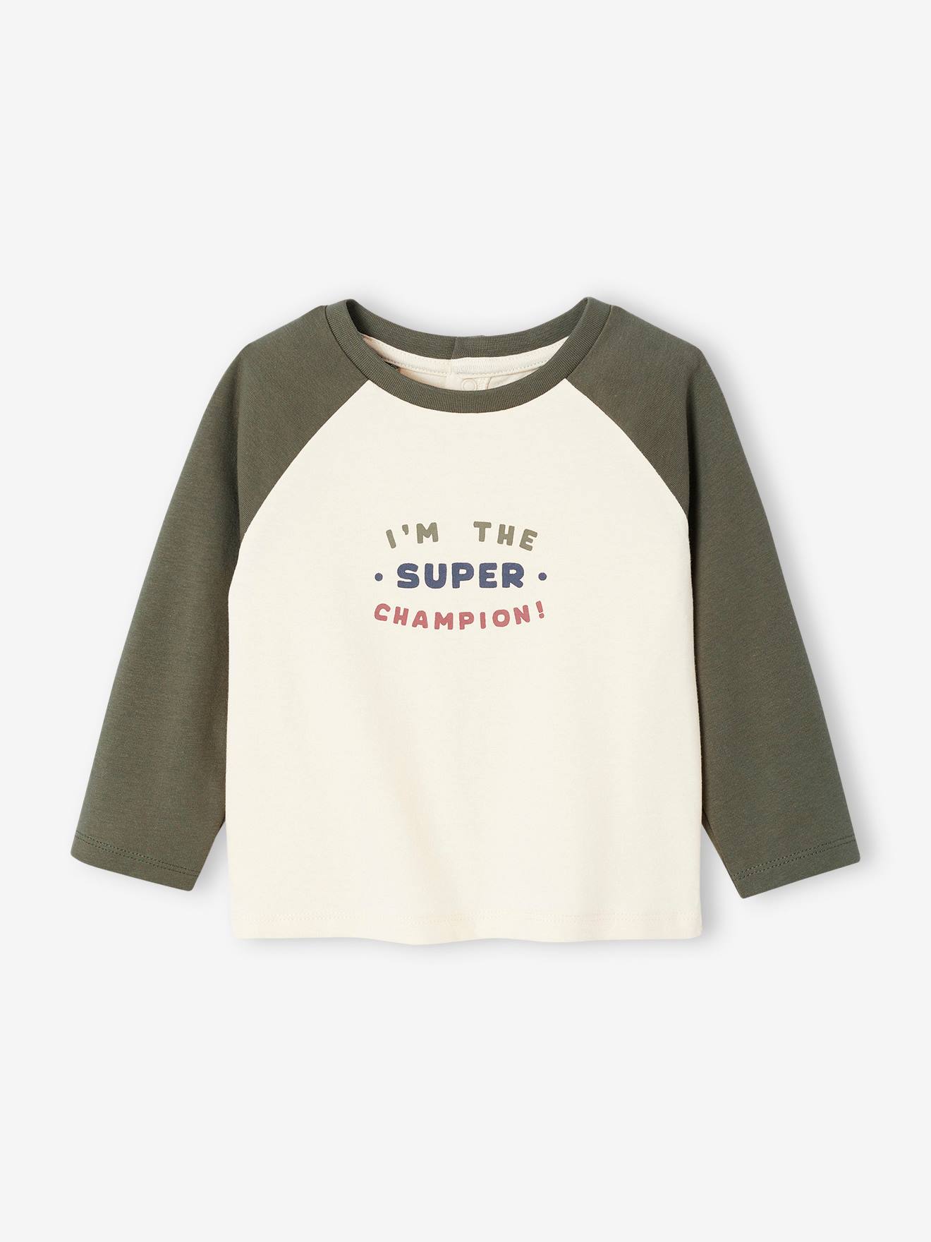 Long-sleeved baby t-shirt with placement print on the front