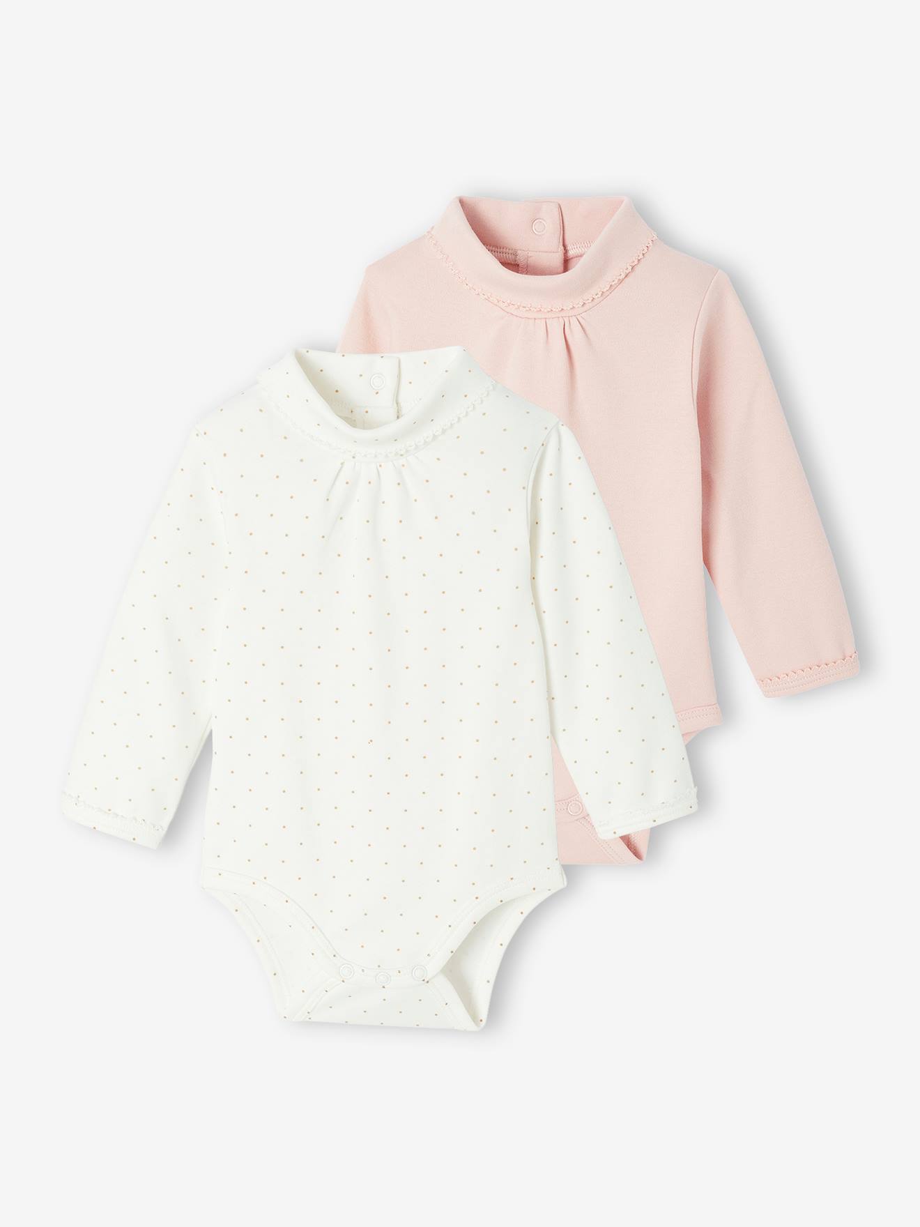 Roll-Neck Long-Sleeved Bodysuits pale