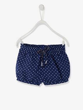 Jersey Knit Shorts For Baby Girls White Print