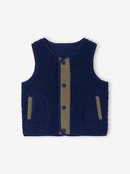 -Sleeveless cardigan with press-stud fastening at the front
