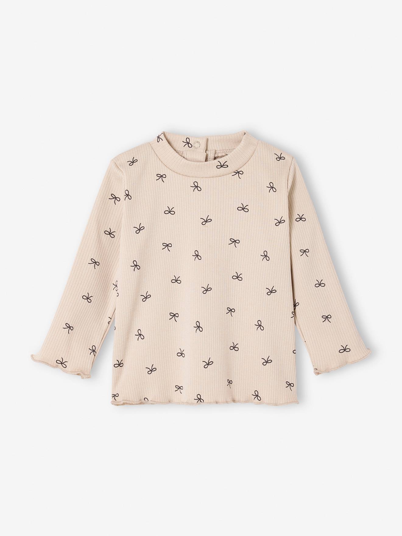 Printed long-sleeved baby t-shirt marl