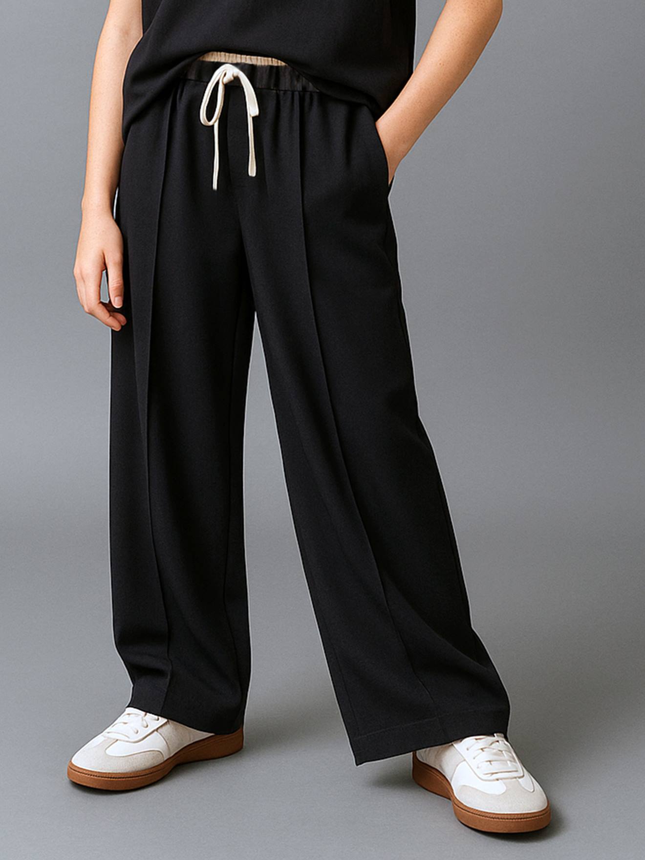 Wide-Leg Tailored Trousers for Girls, JONEN anthracite