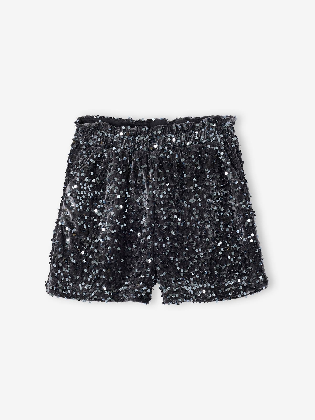 Girls' sequin Christmas shorts