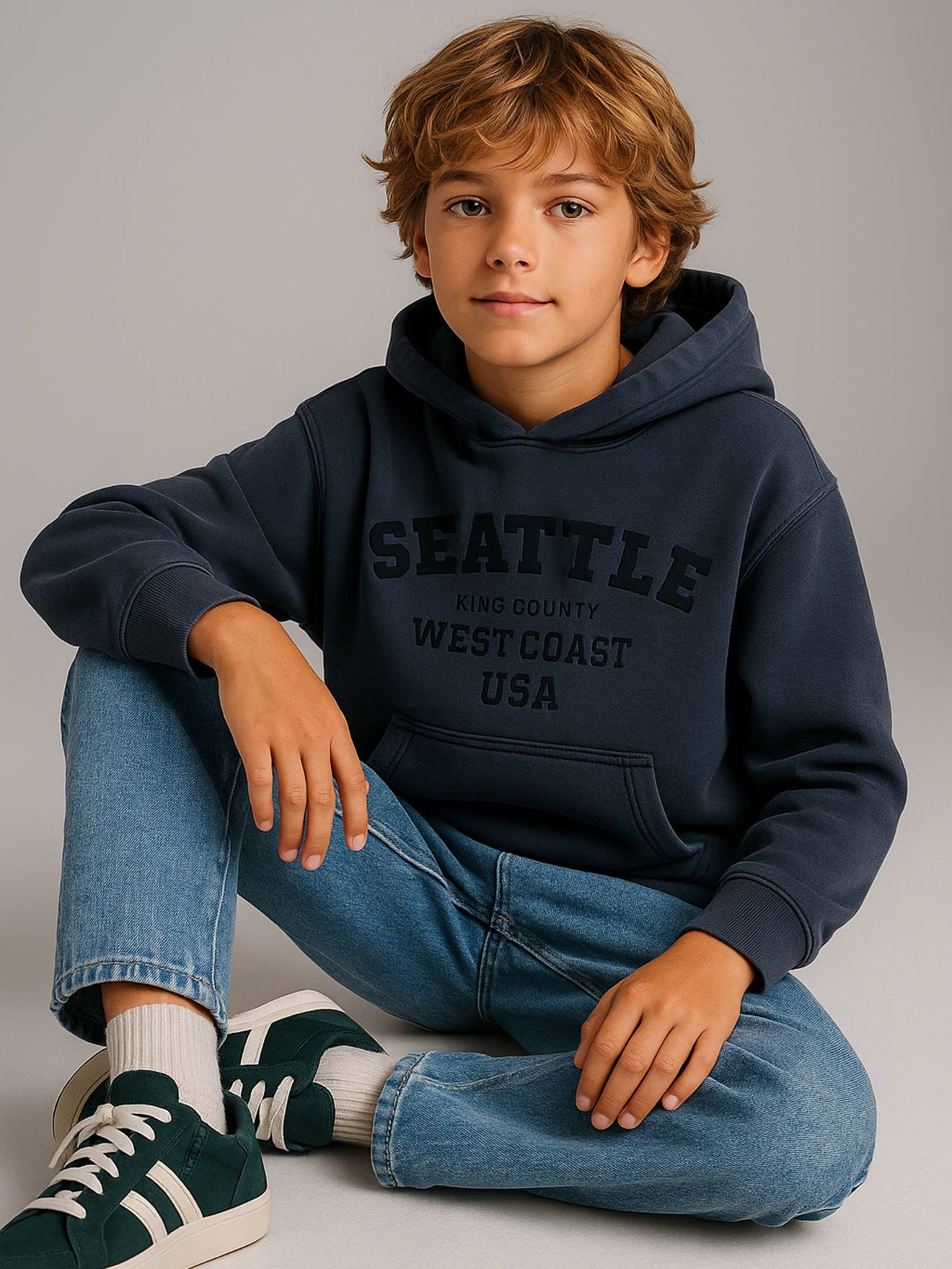 Hooded Sweatshirt with Print for Boys
