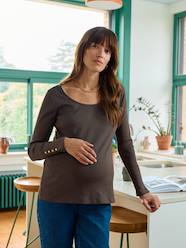 -Long-Sleeved T-Shirt in Rib Knit for Maternity