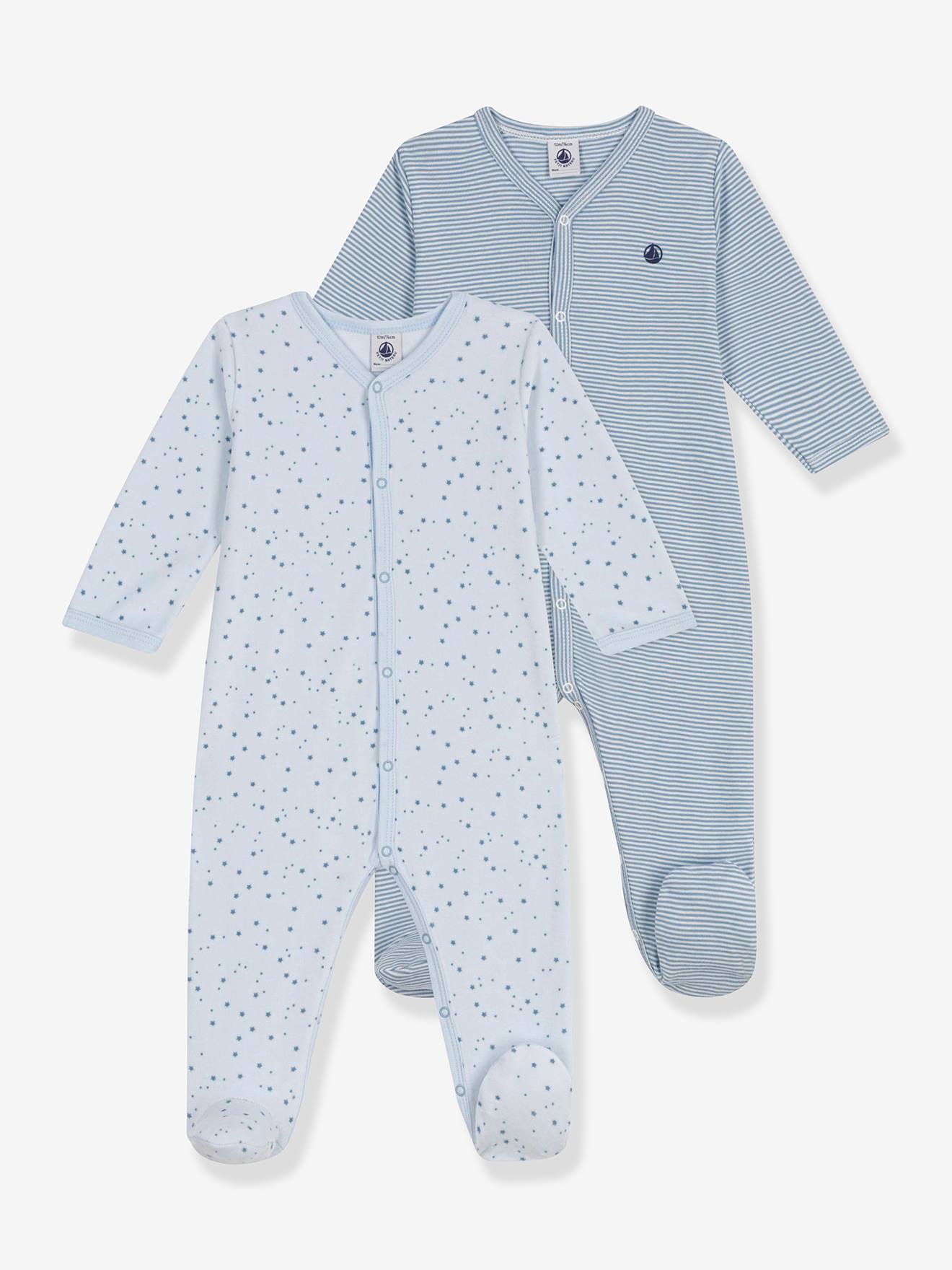 PETIT BATEAU printed cotton baby pyjamas light