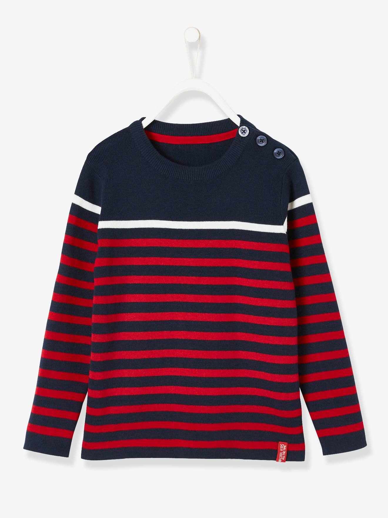 Striped Jumper for Boys - blue dark striped, Boys | Vertbaudet