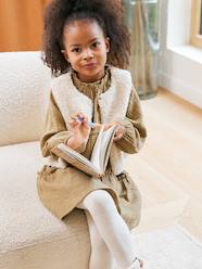 Girls-Set of 3 dress + sherpa cardigan + girls tights