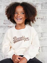 -Sweatshirt with "Brooklyn" Zebra Print for Girls