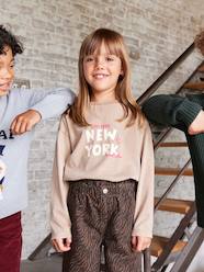 -New York Long Sleeve T-Shirt with Fluorescent Touches, for Girls